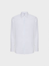 Camicia Slim In Cotone Bianco