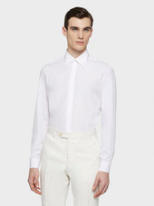 Camicia slim in cotone bianco