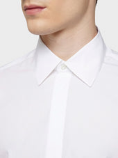 Camicia Slim In Cotone Bianco