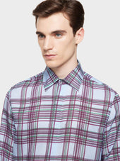 Camicia In Seta E Cotone Con Stampa Principe Di Galles