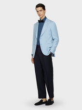 Camicia Slim In Cotone Blu Notte