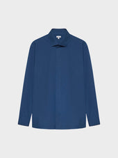 Camicia Slim In Cotone Blu