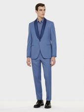 Camicia Slim In Cotone Azzurra