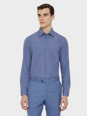 Camicia slim in cotone azzurra
