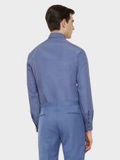 Camicia Slim In Cotone Azzurra