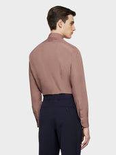 Camicia Slim In Cotone Rosa
