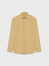 Camicia Slim In Cotone Giallo Senape