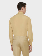 Camicia Slim In Cotone Giallo Senape