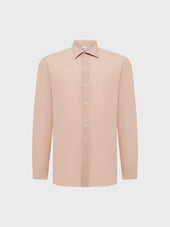 Camicia Slim In Cotone Rosa Antico