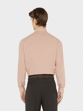 Camicia Slim In Cotone Rosa Antico