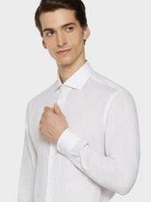 Camicia Slim In Lino Bianca