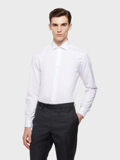 Camicia slim in cotone bianca