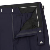 Navy High Twist Contemporary Trousers