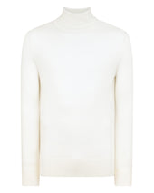 Men S Pimlico Fine Gauge Cashmere Roll Neck Jumper New White