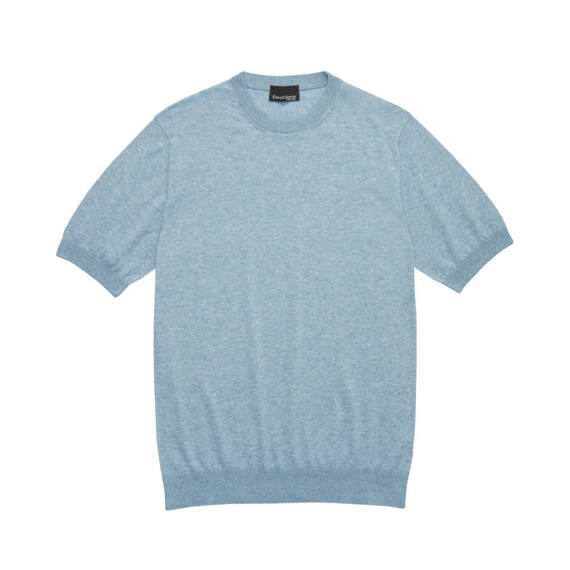 Powder Blue Cashmere Blend Knitted T-Shirt