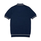 Navy Knitted Polo Shirt