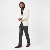 White Chevron Unstructured Jacket