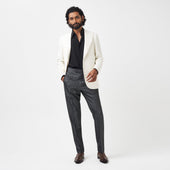 White Chevron Unstructured Jacket