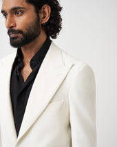 White Chevron Unstructured Jacket