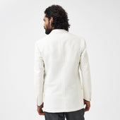 White Chevron Unstructured Jacket