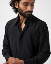 Point Collar Silk Shirt