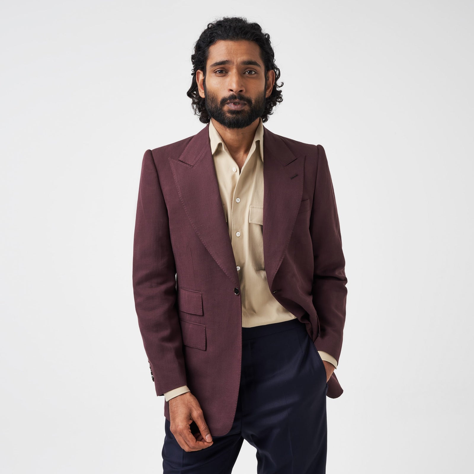 Burgundy Silk Blend Jacket
