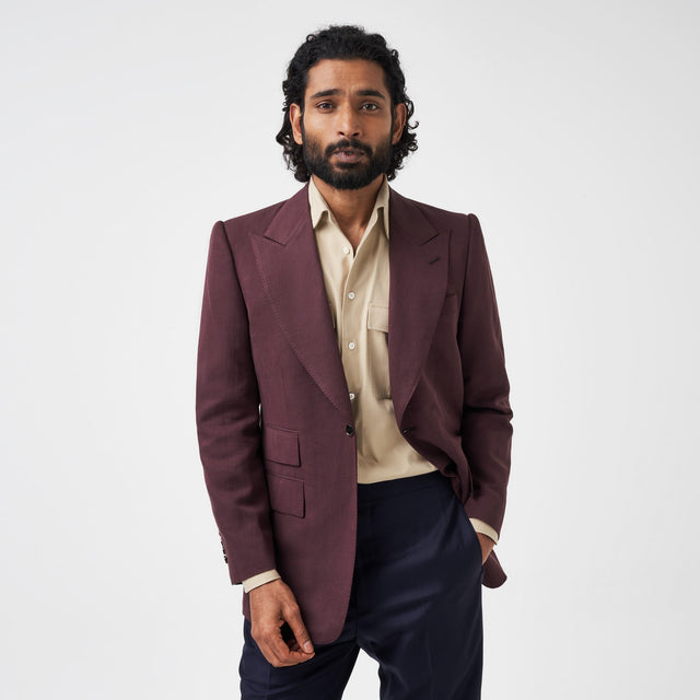 Burgundy Silk Blend Jacket
