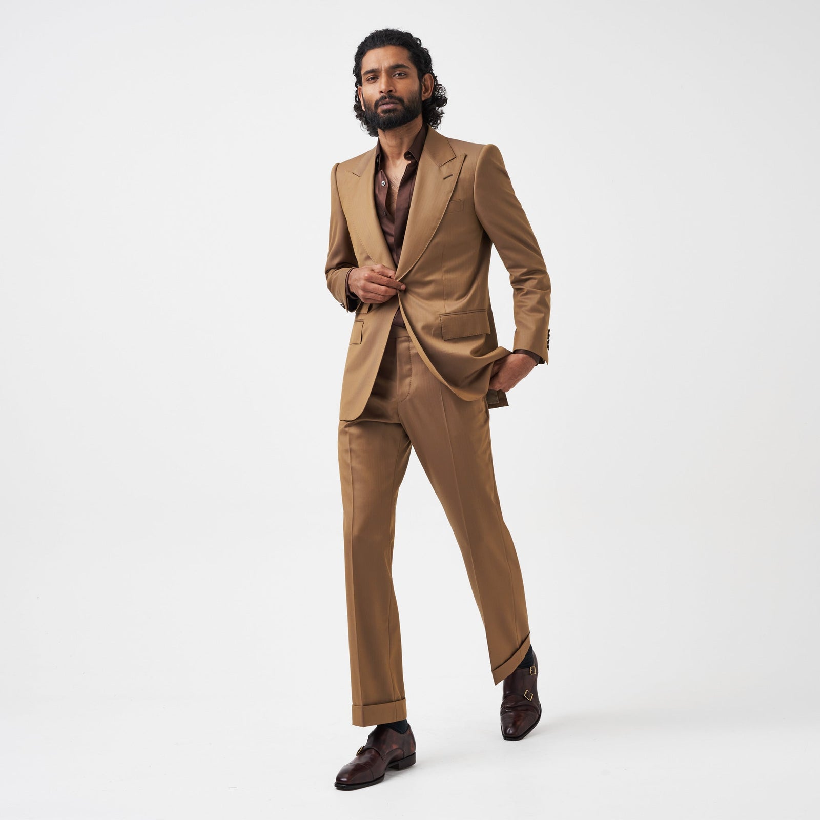 Gold Herringbone Suit