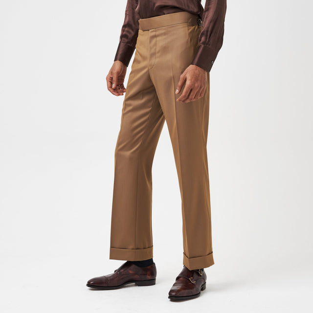 Gold Herringbone Trousers