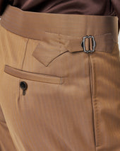 Gold Herringbone Trousers