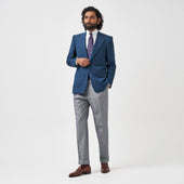 Turquoise Hopsack notch Jacket