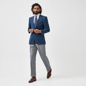 Turquoise Hopsack notch Jacket