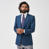 Turquoise Hopsack notch Jacket
