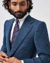 Turquoise Hopsack notch Jacket