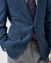 Turquoise Hopsack notch Jacket