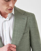 Green Open-Weave Unstructured Jacket