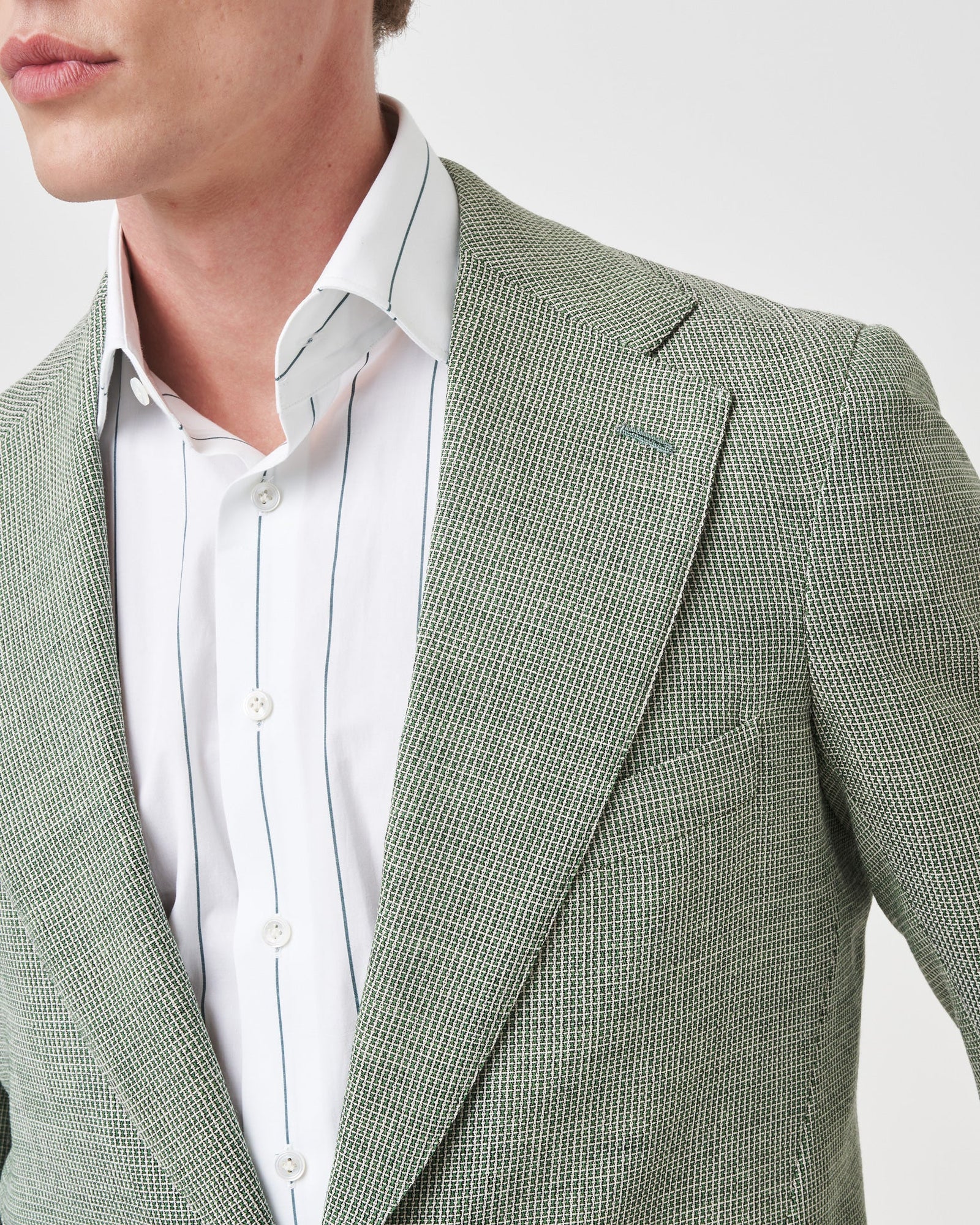Green Open-Weave Unstructured Jacket