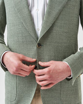 Green Open-Weave Unstructured Jacket