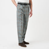 Grey and Teal Prince of Wales Hollywood Trousers