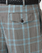 Grey and Teal Prince of Wales Hollywood Trousers