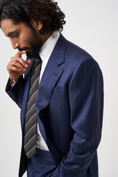 Navy Wide Pinstripe Drape