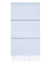 Unisex Large Woven Cashmere Scarf Cornflower Blue