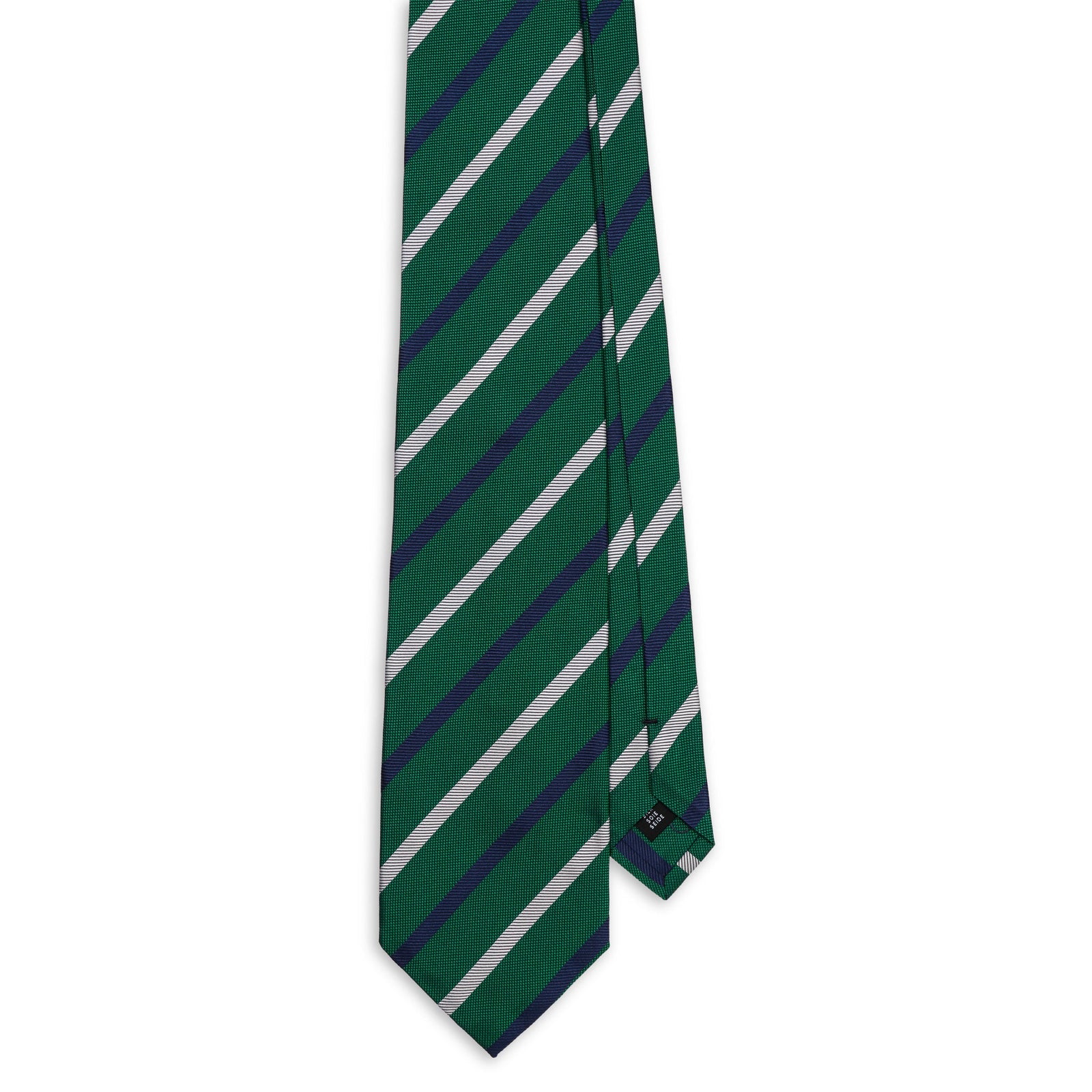 Green Grey And Navy Reppe Stripe Tie