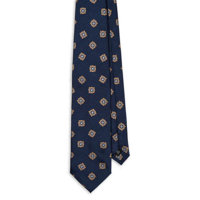 Navy and Brown Mandala Tie