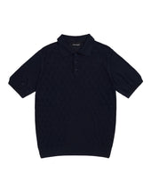 Navy Lattice Polo
