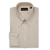 Pink and Grey Stripe Tab Collar Shirt