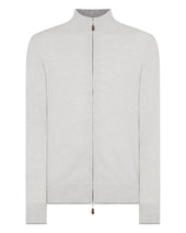 Men's Knightsbridge Full Zip Cashmere Jumper Pebble Grey
