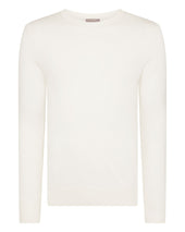 Men S Covent Fine Gauge Cashmere Round Neck Jumper New White