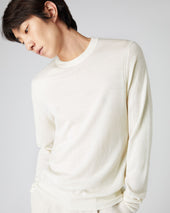 Men S Covent Fine Gauge Cashmere Round Neck Jumper New White