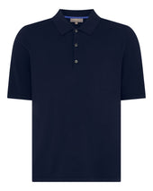 Men's Polzeath Cotton Cashmere Polo T-Shirt Navy Blue